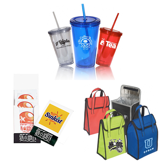 Glacier Double Wall Acrylic Tumbler, Sunblock Pocket Pack SPF30, Personal Lunch Tote