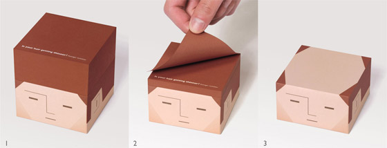 Custom Desktop Note Cube Promotes Solution for Hair Loss