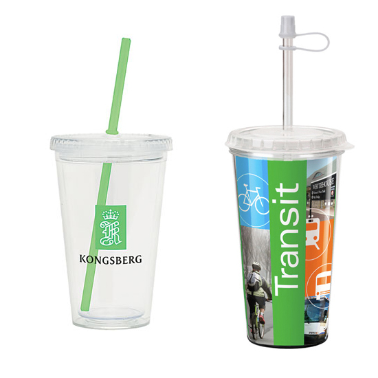 Plastic To Go Cup with Straw